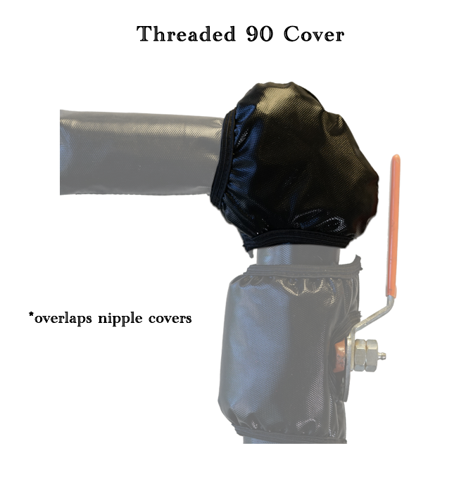 PipeGlove's threaded 90 covers on 1" line